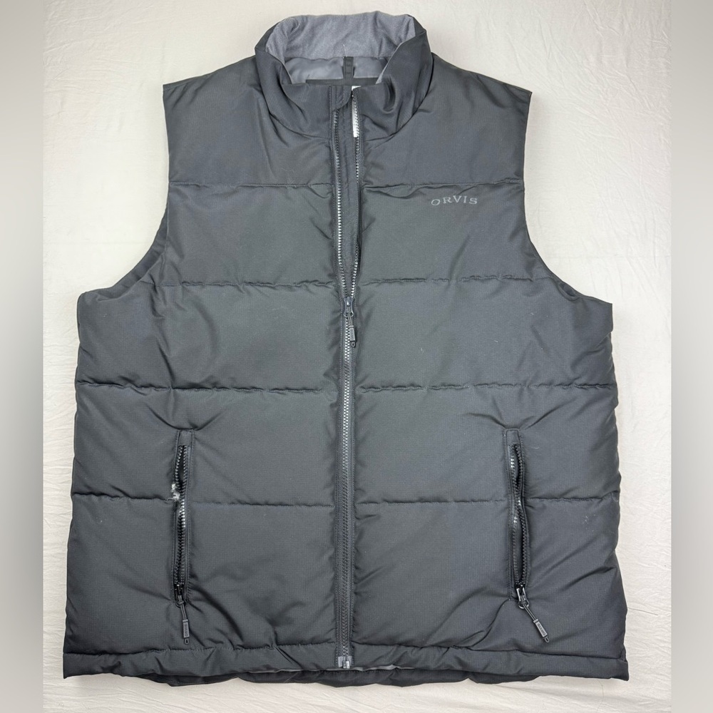 Orvis men's ripstop quilted puffer vest cloud polyfill‎ full zip size L